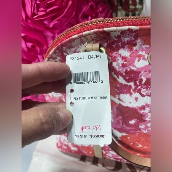 Coach Peyton Floral Cora Domed Shoulder Bag Satchel - Picture 9 of 10